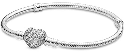 Pandora Icons Armband, Silber, mit herzförmigem Verschluss und Cubic Zirkonia
