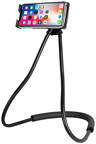 ANGGO Cellphone Holder Lazy Neck Phone Holder LZ01 Universal Cell Phone Lazy Stand Holder for iPhone Samsung HTC (Black)