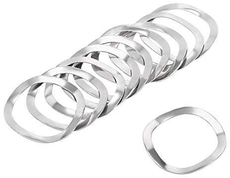 sourcing map 10pcs Rondelle élastique ondulée 23 x 29 x 0,3 mm Rondelle Ressort Vague en 304 Acier Inoxydable pour Boulon à Vis