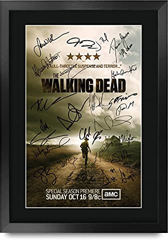 HWC Trading The Walking Dead A3 Gerahmte Signiert Gedruckt Autogramme Bild Druck-Fotoanzeige Geschenk Für Tv-Show-Fans
