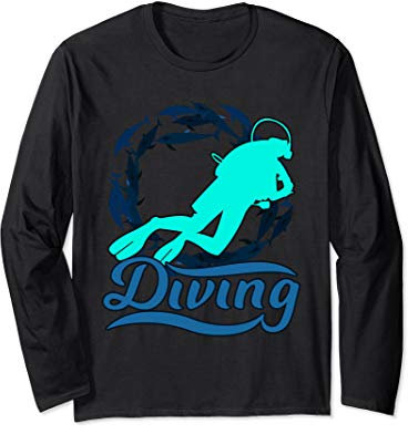 Tauchen mit Haien Taucher Geschenk T Shirt Langarmshirt