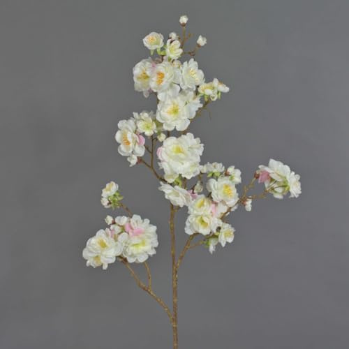 artplants.de Ramo di ciliegio Artificiale Rukia, con Fiori, Bianco, 90cm - Ciliegio Finto - Pianta Finta
