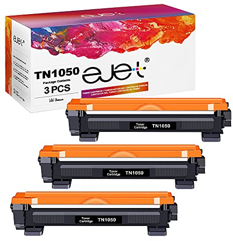 ejet TN1050 Compatibili per Brother TN-1050 TN1050 Cartucce di Toner Sostituzione per DCP-1612W MFC-1910W HL-1212W HL-1110 HL-1210W HL-1112 DCP-1610W DCP-1510 MFC-1810 DCP-1512 (Nero, 3-Pack)