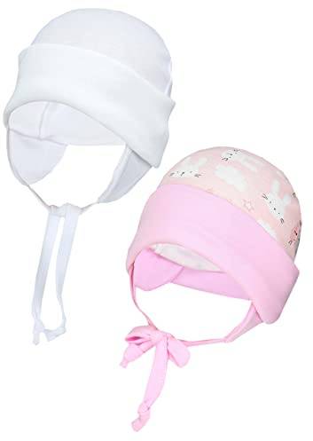TupTam Baby Erstlingsmütze mit Ohrenklappen 2 er Pack