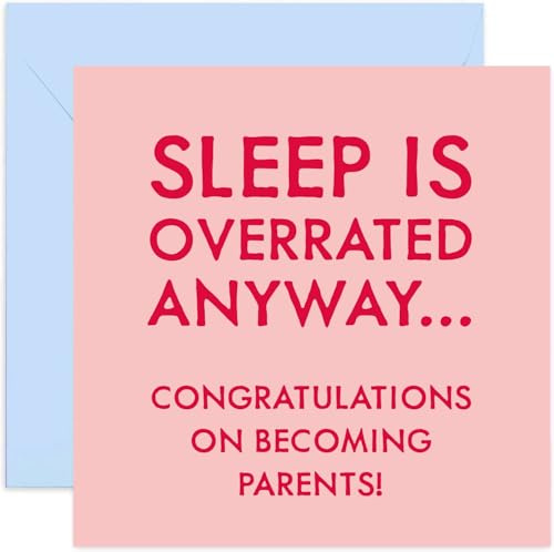 Old English Co. Sleep Is Overrated Lustige Glückwunschkarte für neue Eltern – Glückwunschkarte für neue Babys, Jungen oder Baby-Mädchen | Babyparty-Karte für Mama und Vater