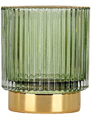 Ttiy Scatola portaoggetti in vetro, porta pennelli da trucco, organizer creativo per cosmetici, pennelli da trucco da scrivania, portapenne per casa, ufficio (verde)