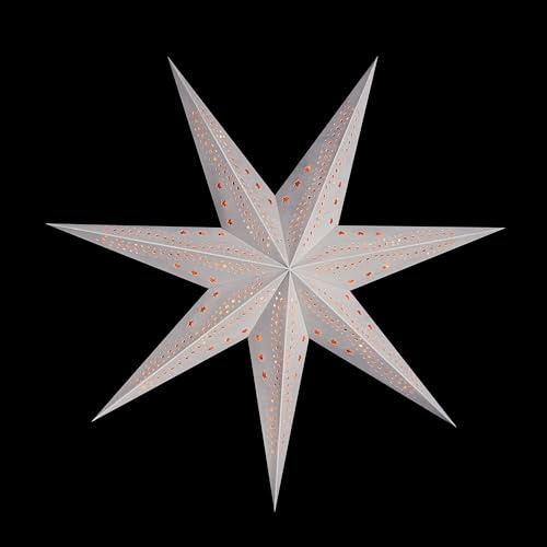 Sterntaler Dekostern | Weihnachtsstern Papier | Samt | Faltstern | Grau | 75cm | Innen | Glühbirne | Netzstecker