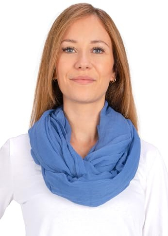 Lolus Weicher und leichter Damen Loop Schal Uni Farben Rundschal Ganzjahres Schal Schlauchschal Accessoires - Carina
