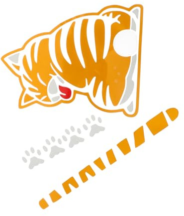 ibasenice Reflective Car Stickers Funny Yellow Cat Moving Tail Window Wiper Decals for Rear Windshield Cartoon Car Decor for Vehicle Enthusiasts