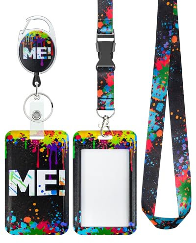 Uniclife Modische Sliding Ausweishülle ME Kunststoffkoffer mit einziehbaren Badge Reel Karabiner Clip & abnehmbare Lanyard Strap geprägte vertikale Karte Schutz für Frauen Krankenschwester