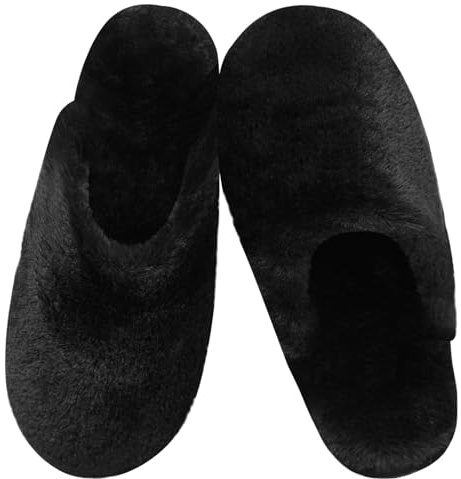 Coswind Tofflor Kvinnor Män Ladies Fluffy med minnesskum Söt Vinterhus Mysigt Slip-On Shaggy Mjuk Fuzzy Plush Utomhus Inomhus Unisex Svart 270