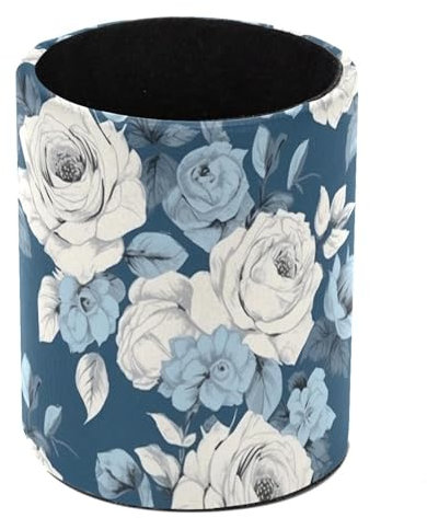 Roses White Desk Pen Holder, Large Capacity Desk Organizers, Pencil Holder Case Cup for Desk Office Pen Case for School, Kids