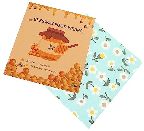 Hoement 3er Packung Bienenwachstücher Wiederverwendbar Bienenwachs Lebensmittelpackung Bienenwachsfolie Für Lebensmittel