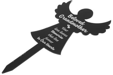 Kisangel Placa Conmemorativa del Ángel Acrílica Marcador De Tumba Decorativo para Cementerio Decoración De Jardín Lápidas para Cementerios Decoración Conmemorativa