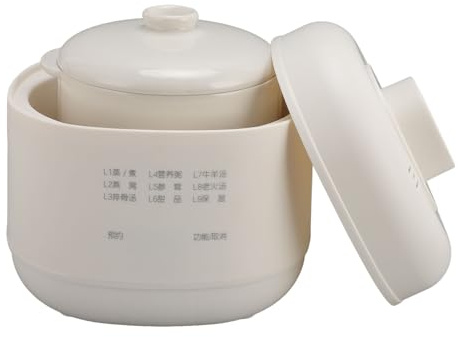 Elektrischer Eintopf, Anti-Dry-Burn, Kleiner Schongarer, Mini-Auflauftopf mit Timer-Deckel für das Kochen von Suppen in der Küche zu Hause (EU-Stecker 220 V)