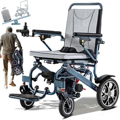 Bueuwe Elektrorollstuhl faltbar leicht Tragbarer Rollstuhl 14,9 kg, 400W Motor, 20~40 km Reichweite, Aluminiumrahmen, kompakt für Reisen, Senioren, Outdoor, klappbar, sicher und stabil,12a