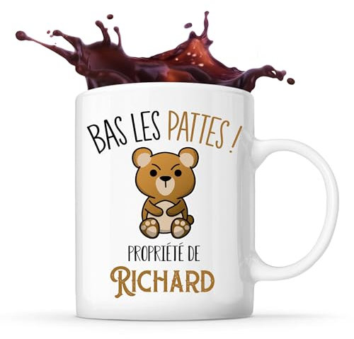 Planetee Mug Richard Bas les pattes Ours | Tasse Originale Cadeau Anniversaire Noël Humour fête des pères