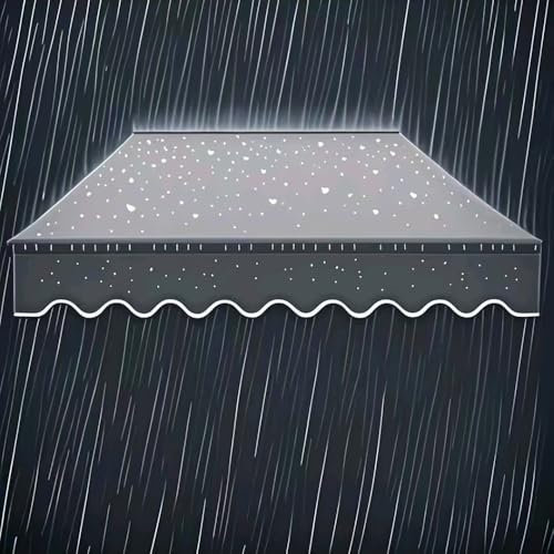 Toldo de lona retráctil impermeable con protección UV para caravana, tienda, puerta, restaurante (gris, 2 x 1,5 m)