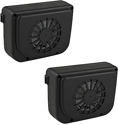 Zerodeko 2Pcs Auto Solar Exhaust Fan Car Cooling Compact Design Fresh Air Circulator for Vehicles for Removing Smoke and Sweat Odors Keeps Car Cool High
