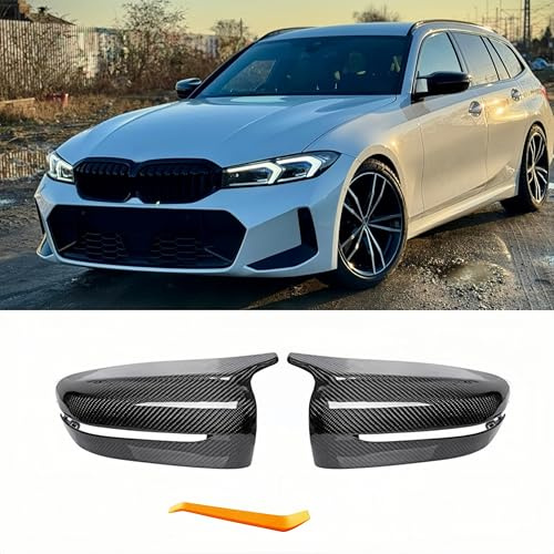 POETRYXIAO Auto Rückspiegel Abdeckung Kompatibel mit B-MW G20 G21 G28 G22 G23 G30 G38 G11 G12 G15 G16 Nur Modell mit Linkem Ruder, Geeignet für Tuning (Kohlefaser)