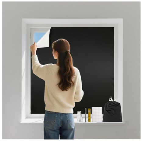 Dachfenster Verdunkelung 100% Lichtblockierend | 300x145cm Ohne Bohren, Einfache Montage | Hitzeschutz & UV-Schutz, Innen Sonnenschutz | Wiederverwendbar für Schlafzimmer, Reise