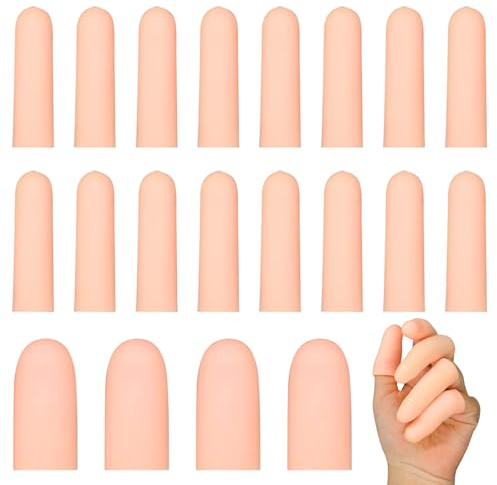 Makoto Nobu 20 piezas Protector de Dedos Gel, Protector de Dedos de Gel Dediles, dedales de silicona para Agrietamiento de dedo, Artritis de dedo y más