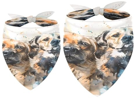 Hundehalstuch, 2 Stück, Wasserfarben, Labrador, Mädchen, Jungen, Halstuch, Zubehör für kleine, mittelgroße und große Hunde, Welpen, Katzen, Haustiere