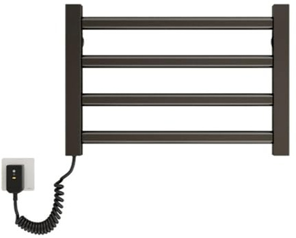 Porta-Serviettes Chauffées Intelligentes, Radiateur Mural De Porte-Serviettes 80w, Impermeable à l'eau De Niveau Ipx4, Petit Radiateur De Porte-Serviettes électrique pour Salle De Bai Black Left Line