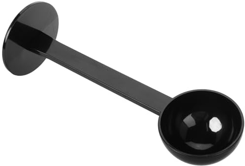 Kisangel Espresso Scoop and Ground Tamper Coffee Measuring Spoon Plastic Coffee Bean Dosing Tool Compact Portable Black for Home and Travel