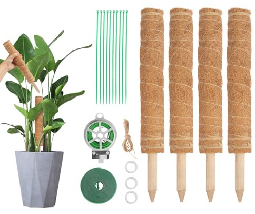 4 Stück Monstera Rankhilfe, 40cm Erweiterbar Pflanzenstab Rankhilfe für Garten Kletterpflanzen Zimmerpflanzen Kletterpflanze Erweiterung
