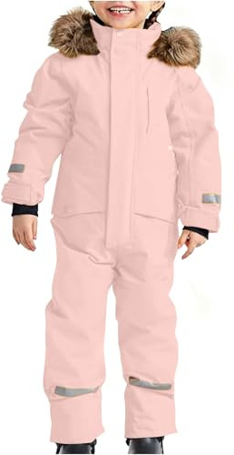 Combinaison de neige pour filles et garçons - Combinaison de ski thermique - Combinaison d'hiver chaude et coupe-vent avec capuche amovible - Combinaisons de boue - Combinaisons Softshell pour