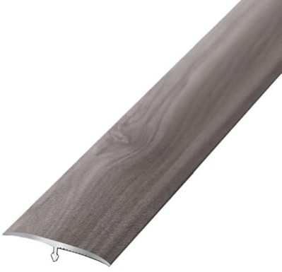 Tiras de suelo con moldura en T for bordes de puertas y suelos irregulares, 90 cm. Accesorio for suelos, tira de cobertura for unir huecos, lisa y ligera.(Large Grain Gray,3.3CM*90CM)