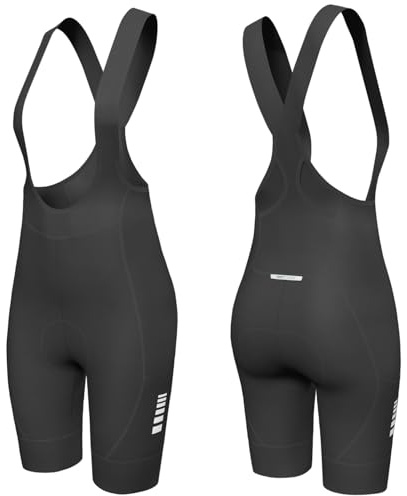 Wulibike Cycling Bib Bike Shorts Women Padded High Stretch Biking Shorts 3 Pockets for Road Mountain Riding Black