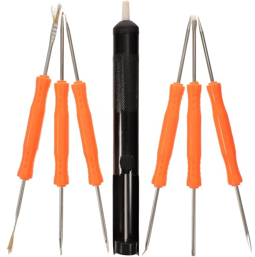 MUSISALY Kit di alla Saldatura e Treccia Dissaldante in Metallo e Plastica 7 con Pompa Dissaldante Ergonomica la di Resistori Colore Casuale