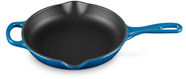 Le Creuset Skillet Evolution de hierro fundido, Redonda, Ø 23 cm, Para todas las fuentes de calor, incl. inducción, Azul Marseille