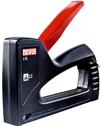 Novus Handtacker J-13, Hobby-Tacker aus ABS-Kunststoff, Unterlademechanik, Griffverriegelung, für 4-10 mm Klammern