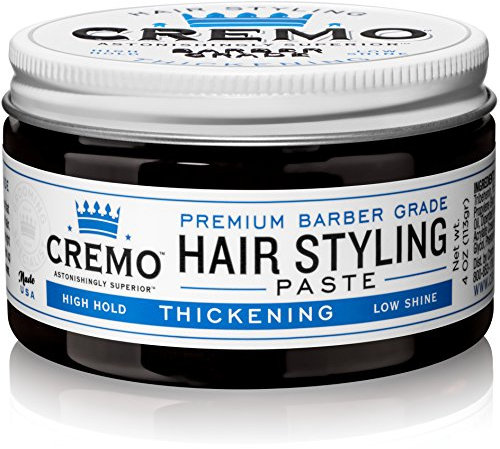 Cremo Premium Barber Grade Hair Styling Thickening Paste, High Hold, Low Shine, 4 Ounce