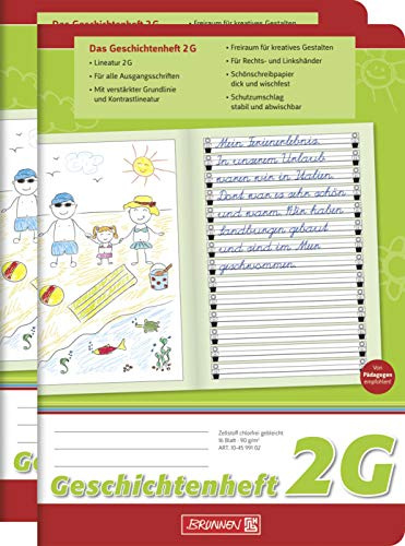 Brunnen Schreiblernheft (2 Stück, Geschichtenheft Lin. 2G,A5)