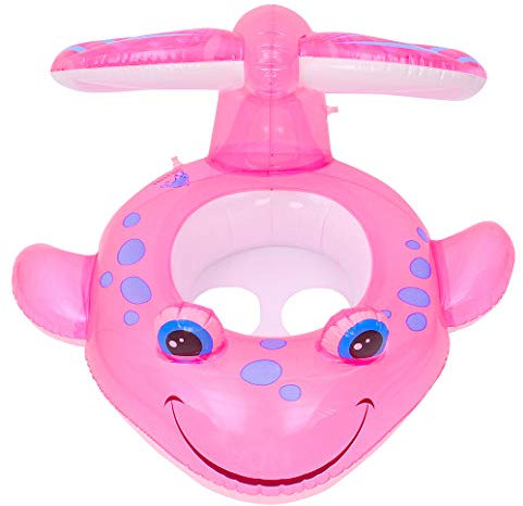 GEMVIE Schwimmring für Babys, Schwimmring für Babys, mit Sitz in Fischform, aufblasbarer Pool, Schwimmring für Kinder, Mädchen, Alter 1–4 Jahre (Rosa)