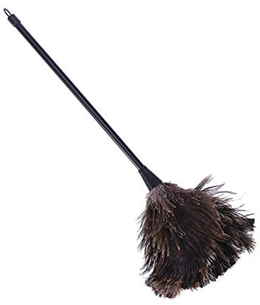 Plumero de plumas, plumas de avestruz mullidas naturales y auténticas plumas de avestruz y reutilizables, mango largo, de madera, , limpieza de plumas de avestruz para ama de casa