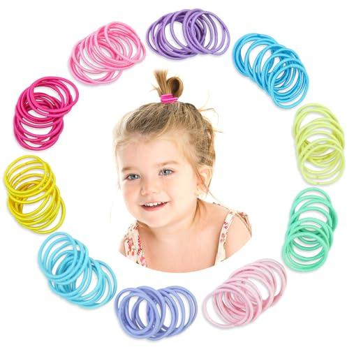 Hanyousheng Elastiques à Cheveux, Liens de Cheveux, Petit Elastiques à Cheveux, 320 Pièces Petits Elastiques Multicolore, 2.5 cm Elastique Cheveux Enfant, Elastique Cheveux Fille Pour Bébé et Enfant