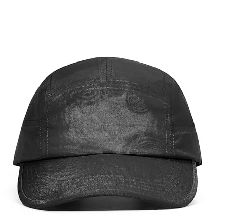 Clakllie 5 Panel Baseball Cap UV Schutz Basecap Quick Dry Cap Herren Damen Verstellbare Outdoor Sport Caps Schildkappen Outdoor Sport Kappe Camp Trucker Kappe,WBBC3-Black