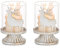 Romadedi Weihnachten Kerzenhalter Kerzenständer Vintage Deko: 2er Set Hirsch Rentier Windlichter Kerzenleuchter für Tischdeko Landhausstil Tisch Geschenk Weihnachtsdeko Kamin Dekoration, Weiß