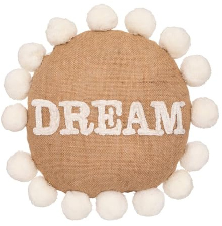 ATMOSPHERA CREATEUR D'INTERIEUR Kissen für Kinder, Jute und Baumwolle, Durchmesser 30 cm, für Innenräume