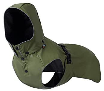 Rukka Pets STREAMY ECO Regenmantel für Hunde Dunkel Olivgrün 55