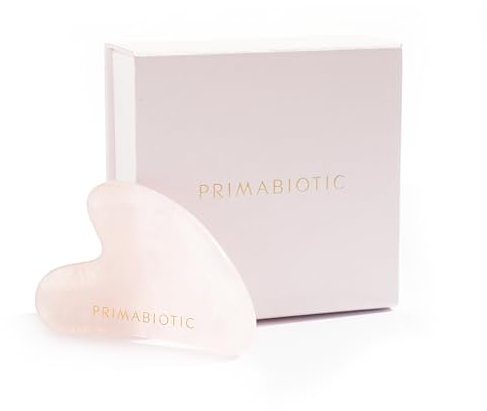 Piedra Gua Sha – Primabiotic Gua Sha de Cuarzo Rosa | Accesorio de Belleza | Masajeador Facial | Herramienta Natural para el Cuidado de la Piel y Anti-Edad | Ideal como Regalo para Mujeres