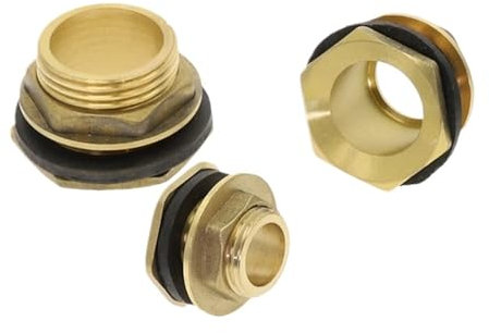 1 stücke Fisch Tank Adapter 1/2 3/4 1 Außengewinde Messing Rohr Schwenk Montage Mutter Wasser Tank Jointer Stecker Kupfer (Color : Gold, Size : 1/2)