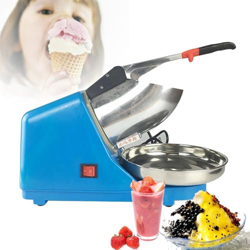 Machine à glace pilée 380 W Broyeur à glace électrique avec bac à glace et anneau en plastique de rechange 2200 tr/min pour la préparation de boissons froides, thé au lait, smoothies, milkshakes,