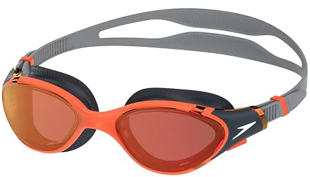 Speedo Unisex Biofuse 2.0 SwiMing glasögon | Patenterad enkel justering | Anti-dimma | anti-läckage | Förbättrad passform | Förbättrad komfort, bärnstensvåg ljus, en storlek