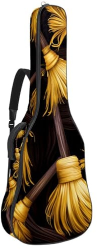 Bassgitarrentasche mit Kunst-Halloween-Besen 18, Akustikgitarrentasche 101,6 cm (40 Zoll) E-Gitarrenkoffer, wasserdichte Oxford-E-Gitarre, Gigbag für akustische Konzertgitarre, Ukulele,